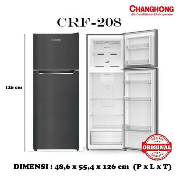 KULKAS 2 PINTU CHANGHONG 208 / Kulkas 2 Pintu Changhong CRF 208 / CRF208 150 Liter Low Watt
