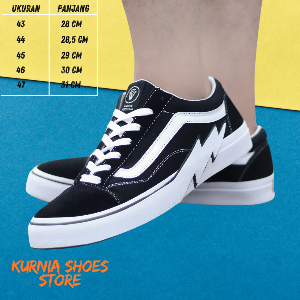SEPATU SNEAKERS PRIA UKURAN BIG SIZE 44 45 46 47 SEPATU JUMBO SEKOLAH KULIAH KERJA WARNA HITAM