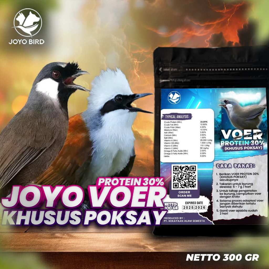 VOER BURUNG POKSAY | VOER HARIAN | VOER NUTRISI KOMPLIT | JOYO VOER HARIAN KHUSUS POKSAY | JOYO VOER