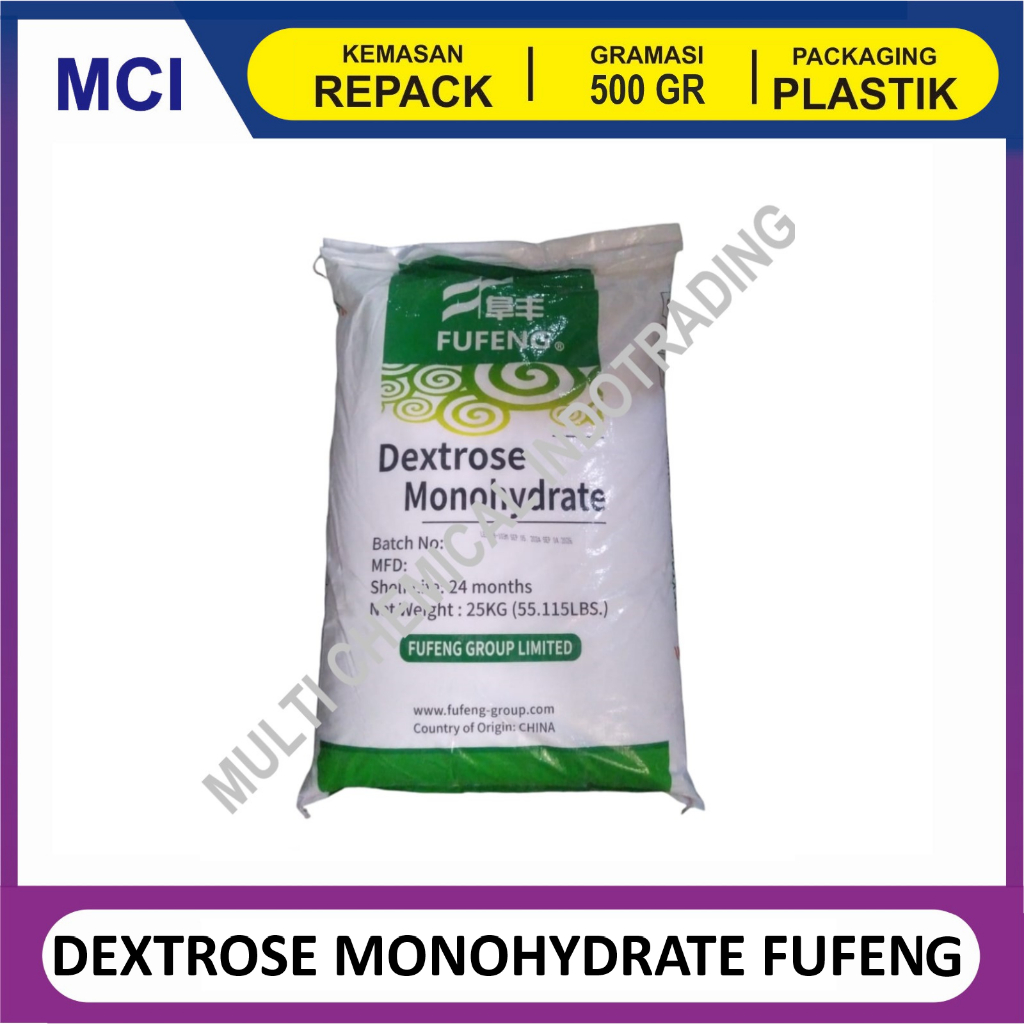 

DEXTROSE MONOHYDRATE FUFENG / GULA DINGIN DEXTROSE - REPACK 500 GR