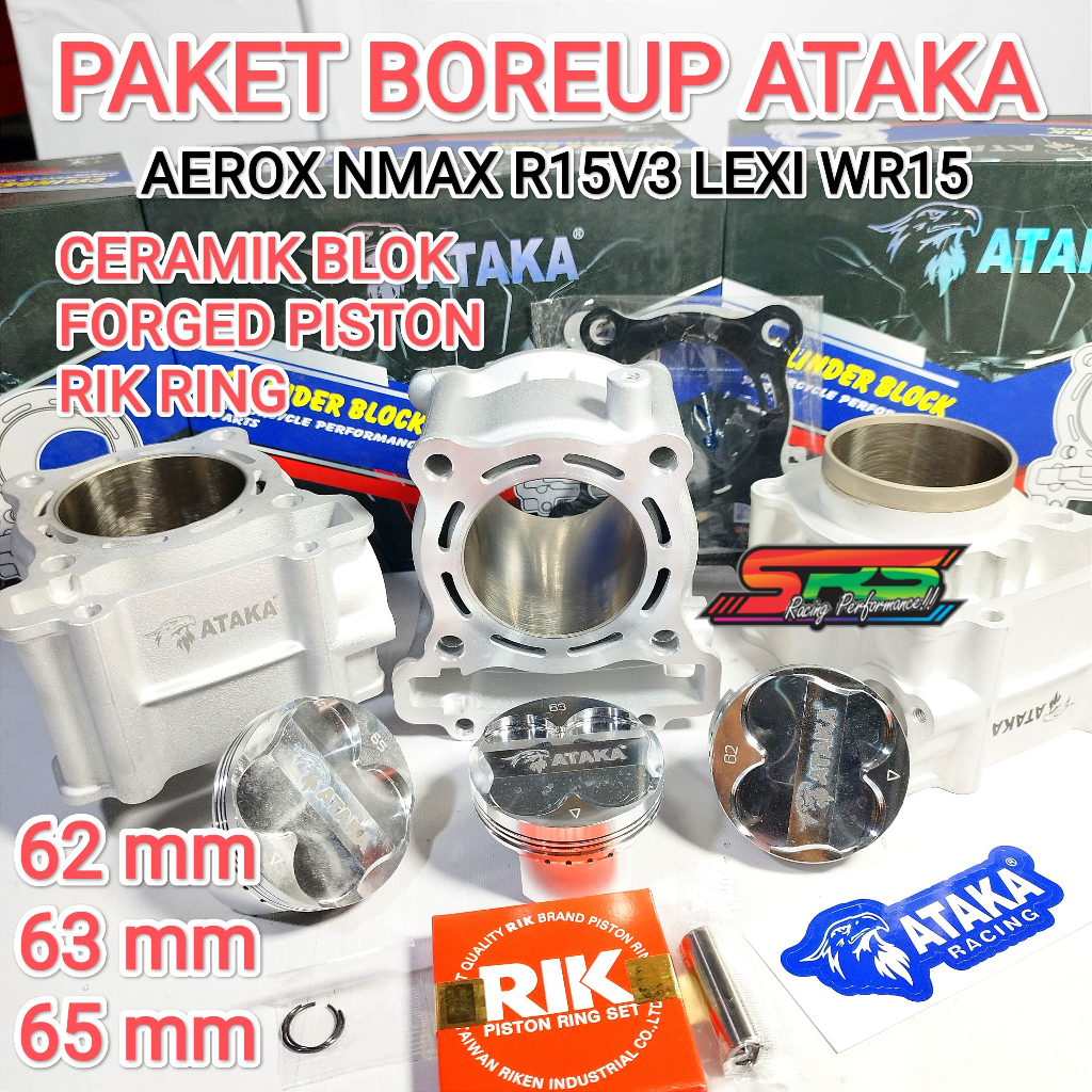 blok bore up ceramic ataka mg sum 177cc 185cc 195cc aerox nmax lexi r15v3 wr155 XTR  MG