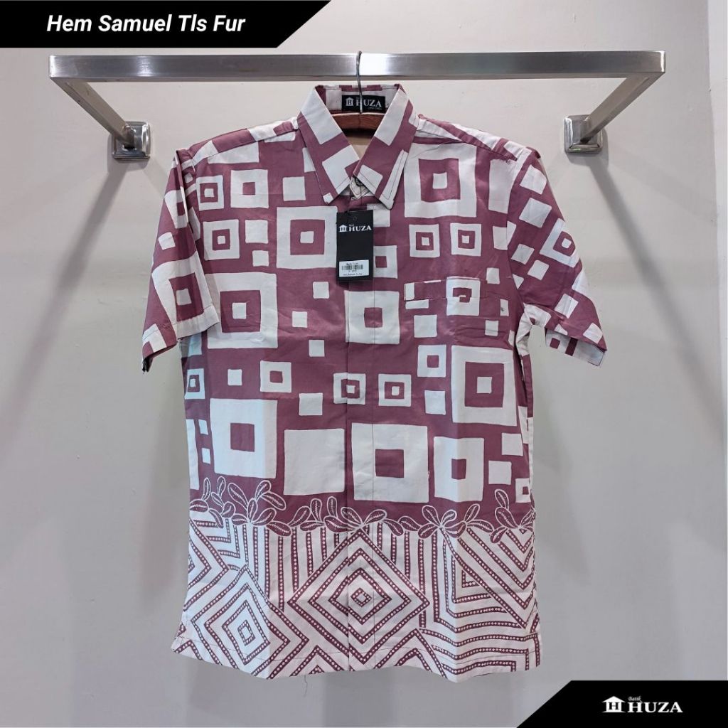 Batik Huza Men Hem Batik Pria Kemeja Batik Lengan Pendek Hem Batik Samuel Tulis Fur