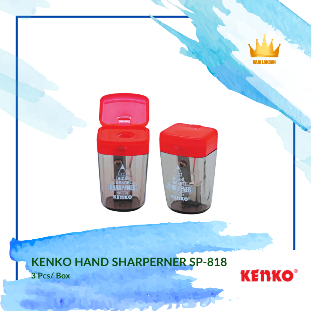 

Serutan Pensil Rautan Pensil Kecil Kenko Hand Sharperner SP-818/ Merah - 3 Pcs/ Box