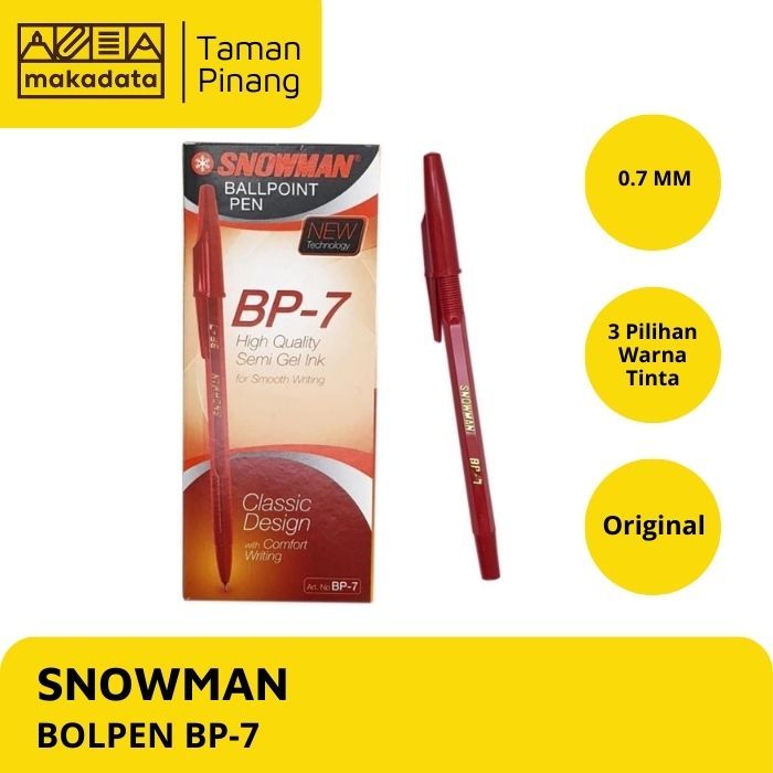 

BALLPOINT / BOLPEN / PULPEN SNOWMAN BP-7 0.7 (1 PACK)