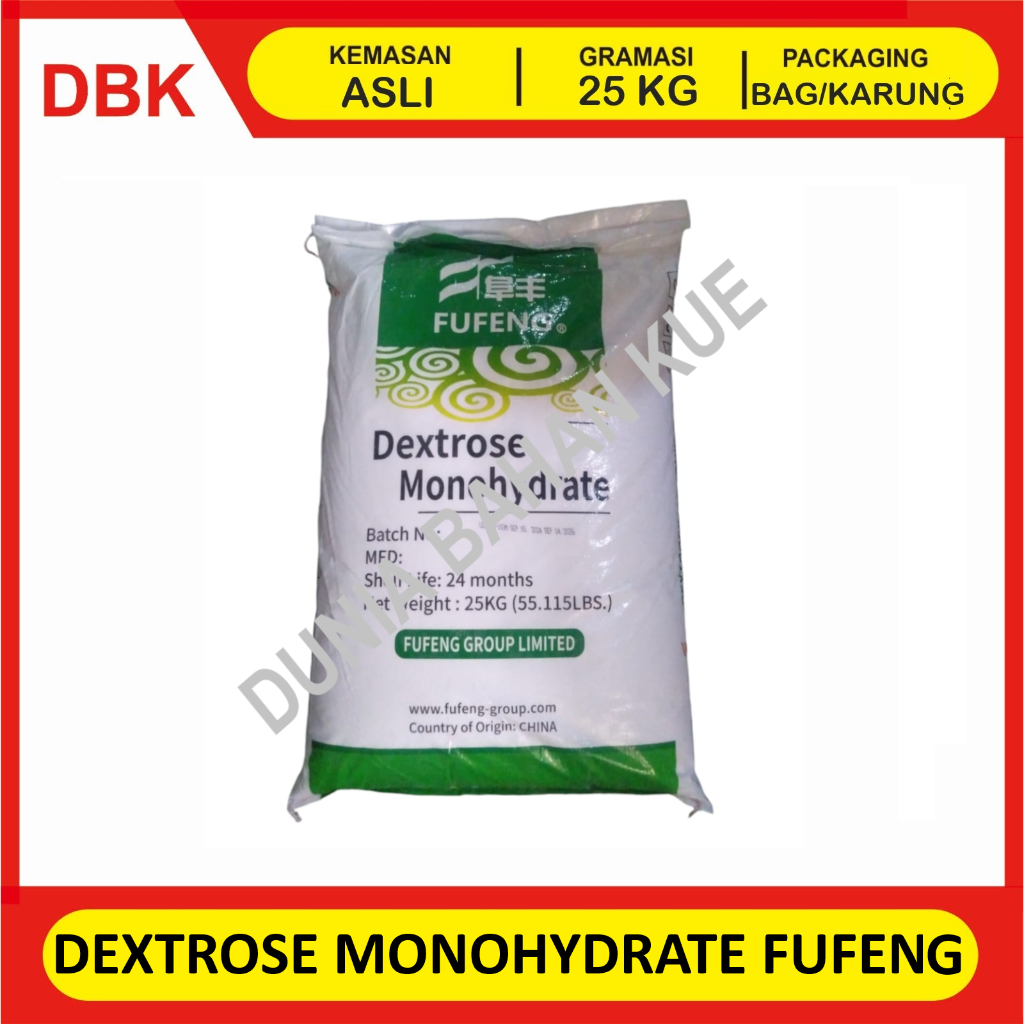 

(KHUSUS GOSEND/INSTANT) DEXTROSE MONOHYDRATE FUFENG / GULA DINGIN DEXTROSE - 1 BAG 25 KG