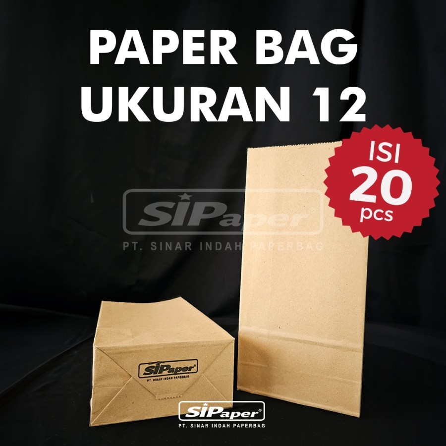 

Paperbag SIPaper 12 x 6,5 x 25 cm (20 Pcs) Non Handle, Hampers, Goodie