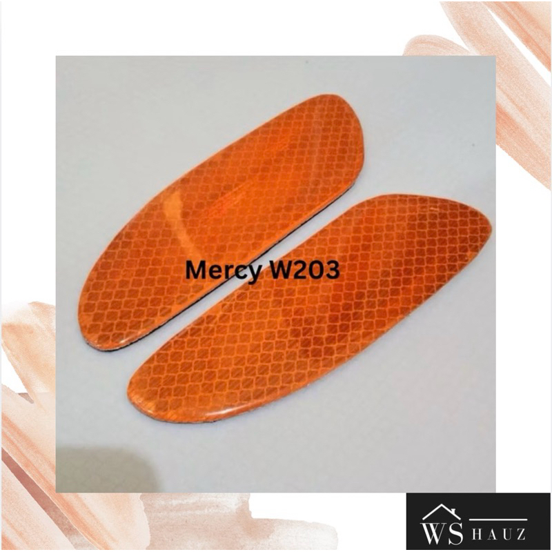 (SEPASANG) DUMMY SIDE MARKER BUMPER MOBIL MODEL MERCY MERCEDES BENZ W203 REFLEKTOR MATA KUCING BEMPE