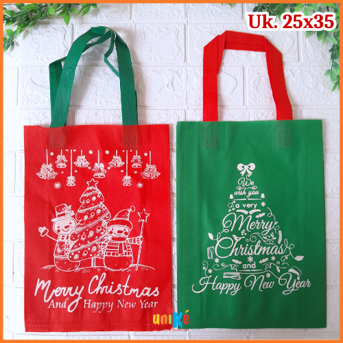 

HLS 25x35x8 Tas Goodie Bag Natal / Christmas Bag Spunbond Bingkisan Souvenir Parcel 25x35