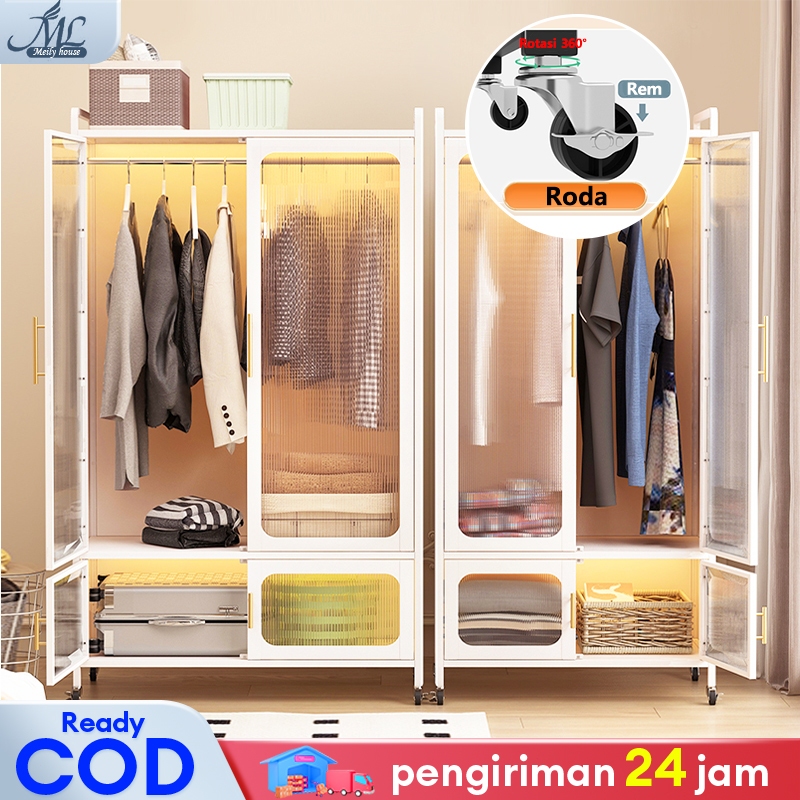 Lemari Pakaian Besi Lemari Pakaian 2 Pintu Anti rayap Anti lembab Anti karat Anti jamur