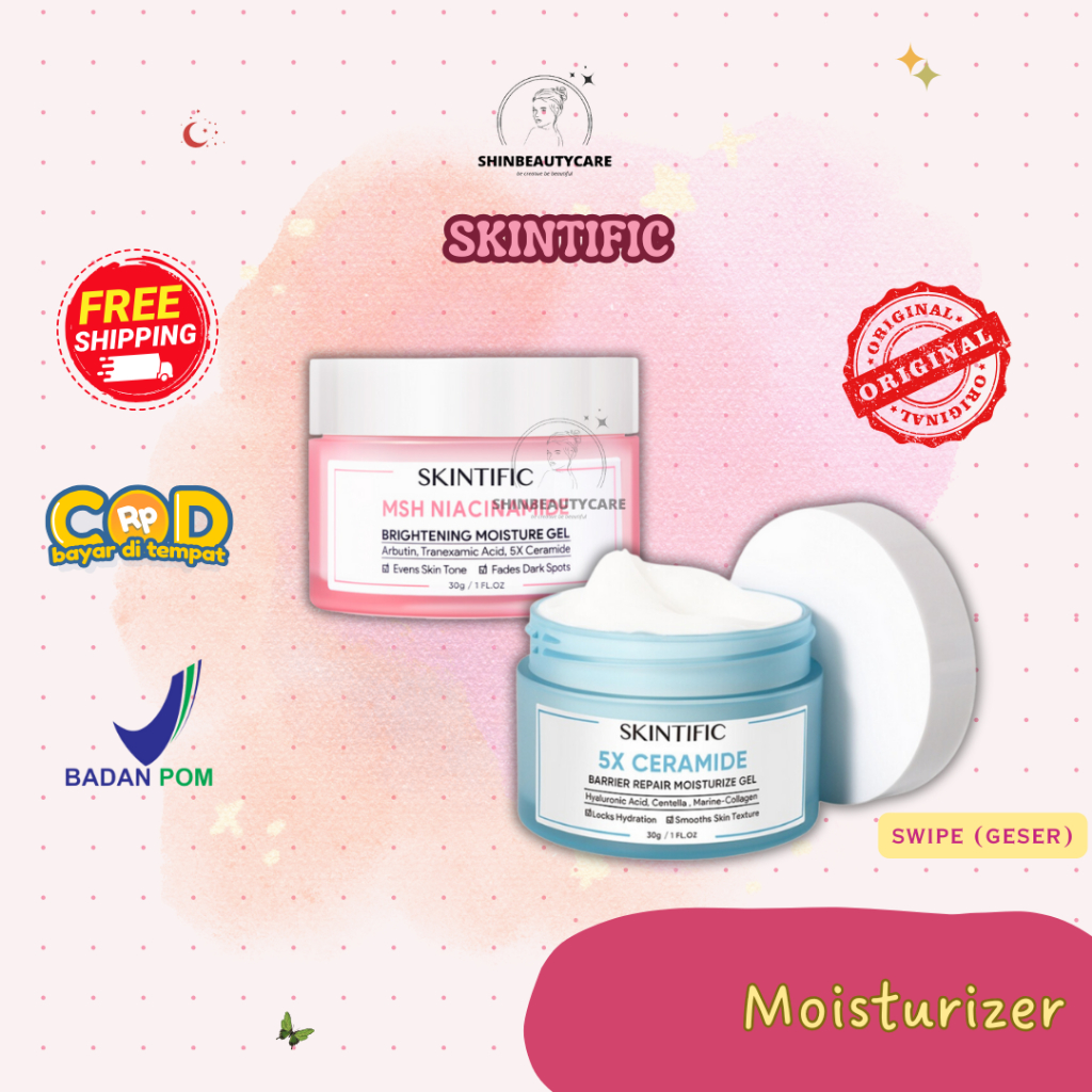 SKINTIFIC 5X CERAMIDE MOISTURIZER | SKINTIFIC MSH NIACINAMIDE MOISTURIZER share in jar & full size