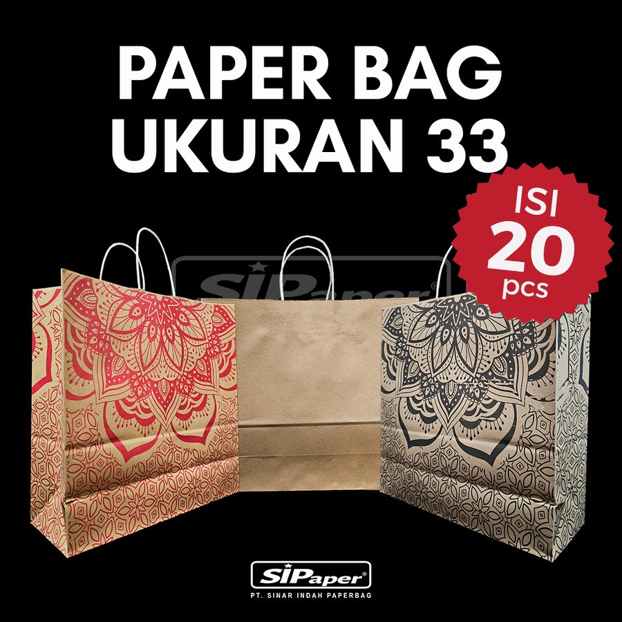 

Paperbag SIPaper 33 x 12 x 32 cm (20 Pcs) Tas Hampers, Berkat, Goodie, Shopping Bag Kertas