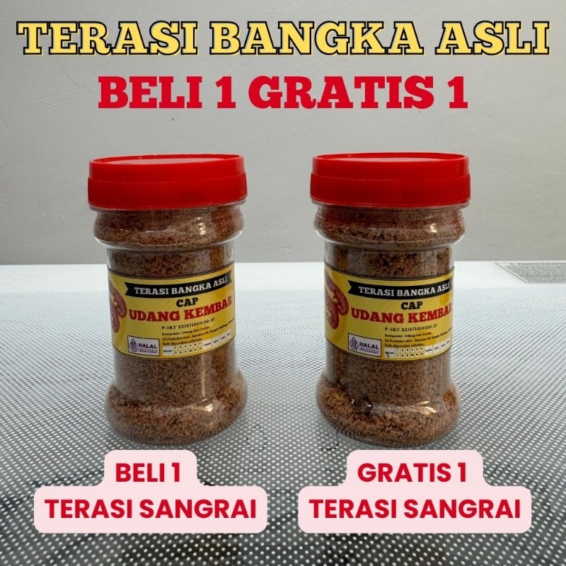 

Terasi Bangka Asli Cap Udang Kembar Sangrai / Panggang Beli 1 Gratis 1