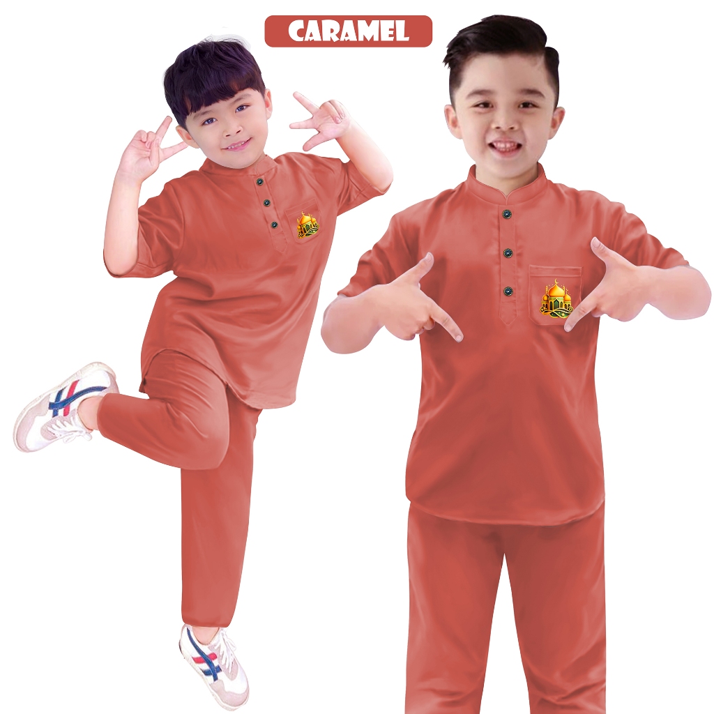 Koko anak setelan baju Koko anak laki laki Polos Remaja 1 - 13 Tahun Baju Anak-Anak Muslim