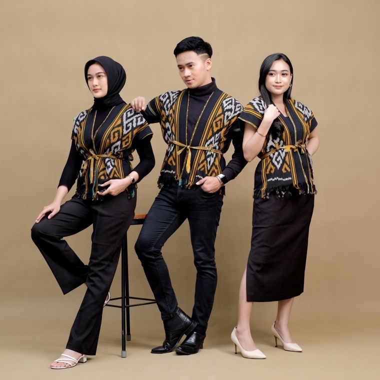 KODE A14Q keishanid AMANDA vest OUTER TENUN IKAT TALI UNISEX SONGKET JEPARA TORAJA PRIA WANITA LOMBO