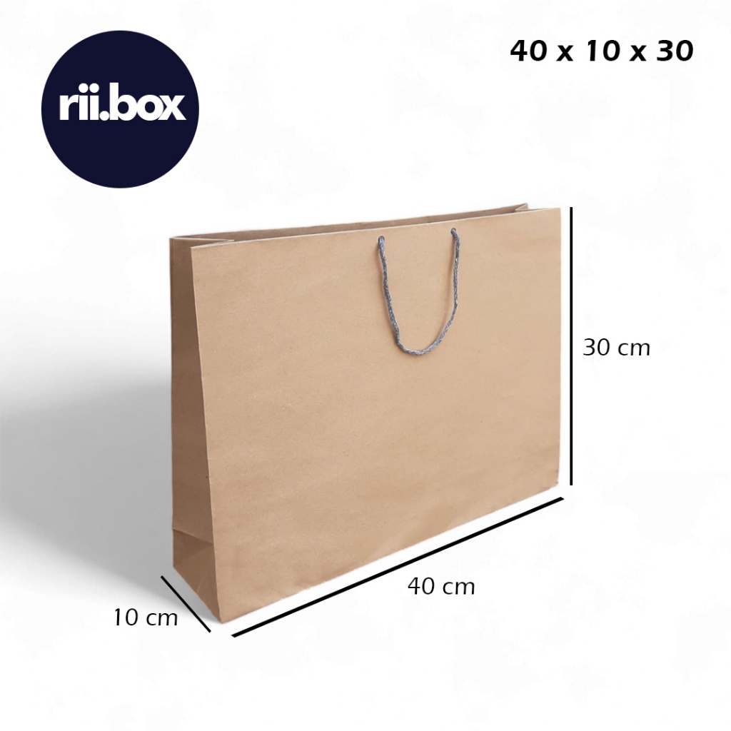 

PAPER BAG COKLAT POLOS 40x10x30 PAPER BAG POLOS GOODIE BAG TAS KERTAS SHOPING BAG