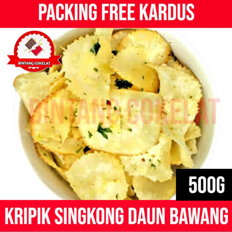 

500GR KERIPIK SINGKONG RASA DAUN BAWANG GURIH & ASIN