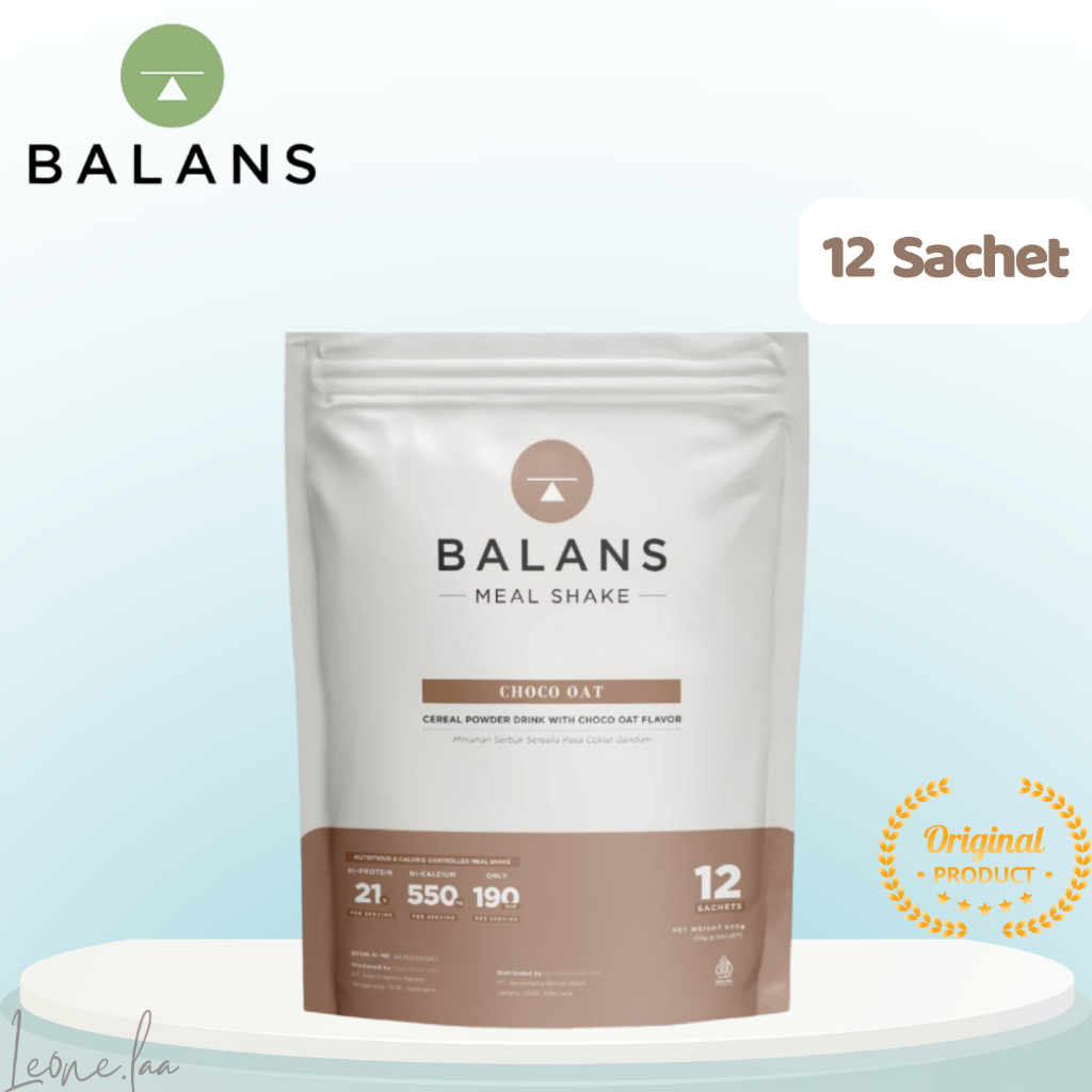 

Balans Meal Shake Choco Oat Susu Protein & Tinggi Kalsium Rendah Kalori 12's - Isi 12 Sachet