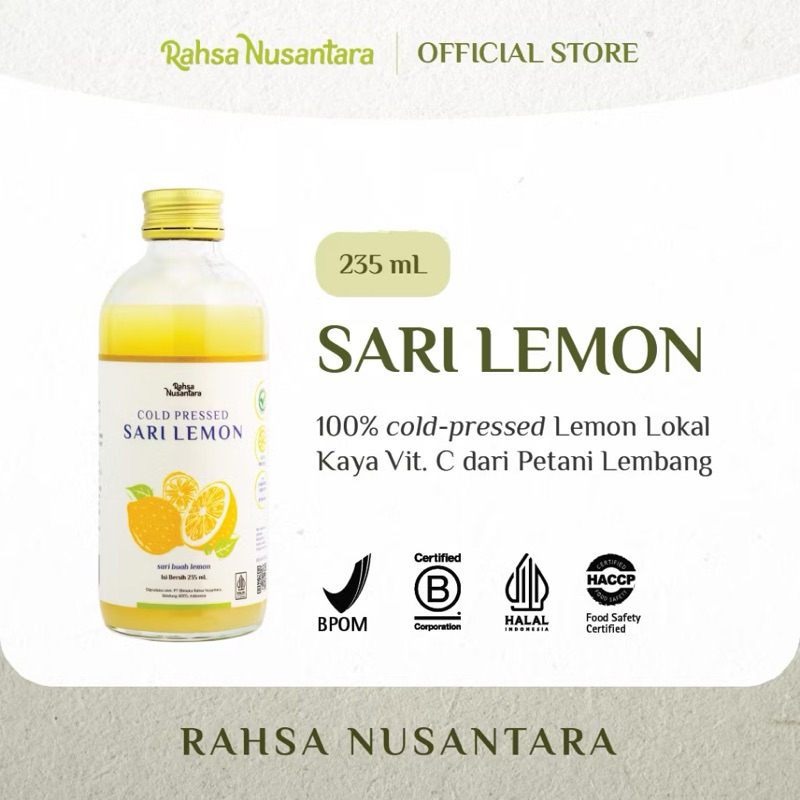 

Sari Lemon - Rahsa Nusantara | 100% Lemon Lokal Asli | Vitamin C | Melindungi Tubuh dari Radikal Bebas