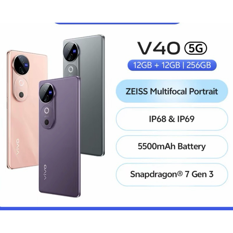 (HP BARU) VIVO V40 5G 128GB+128GB|256GB