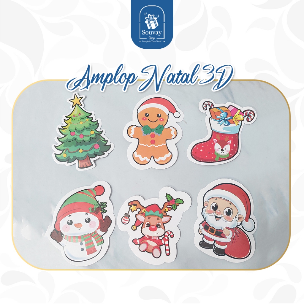 

1PCS - AMPLOP NATAL 3D - Amplop Natal Merry Chrismast Aesthetic Amplop Natal 3D Unik Lucu Motif Viral Amplop Murah Perlengkapan Natal