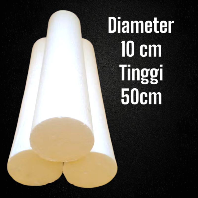 Styrofoam pilar bulat diameter 10cm tinggi 50cm gabus