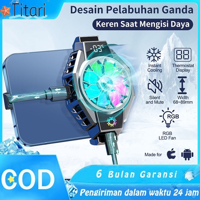 Funcooler X9 Fan Cooler Pending HP Cooling Fan Gaming HP Cooling Radiator untuk Ponsel KODE K2G2