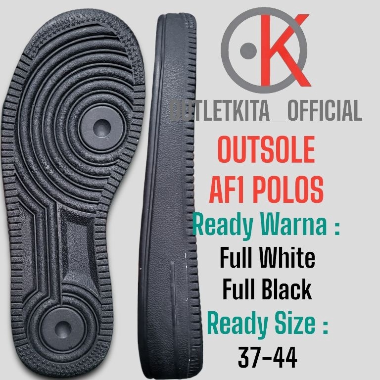 KODE F98B Outsole Nike Air Force 1 Polos Tanpa Logo Nike