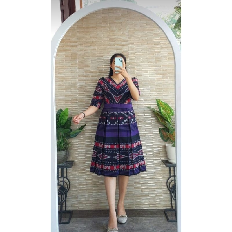 Dress Tenun model Rempel