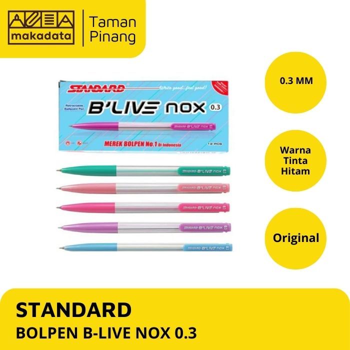 

BALLPOINT / BOLPEN / PULPEN STANDARD B-LIVE NOX 0.3 BLACK (1 PACK)