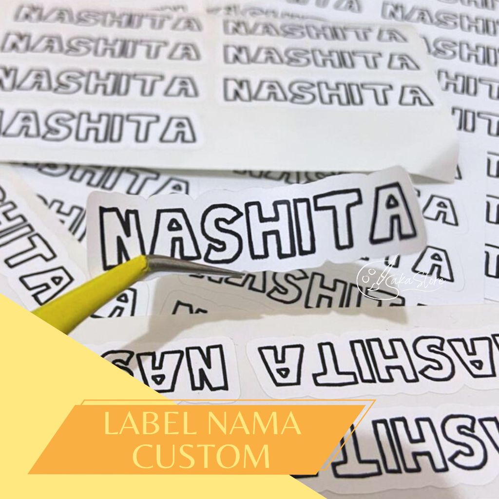 

[60PCS] STICKER LABEL NAMA CUSTOM MURAH WATERPROOF ANTI AIR / STIKER NAMA CUSTOM MURAH