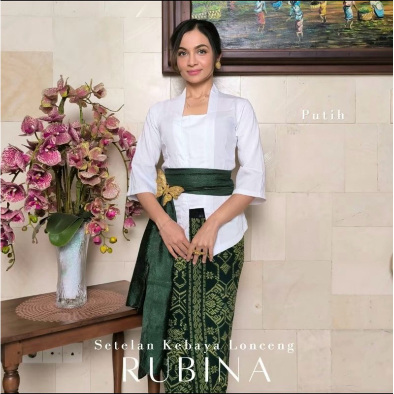 SETELAN KEBAYA BALI CRINGKEL RUBINA SPECIAL PUTIH SIZE XS - SIZE STANDART - SIZE JUMBO | SET KEBAYA 