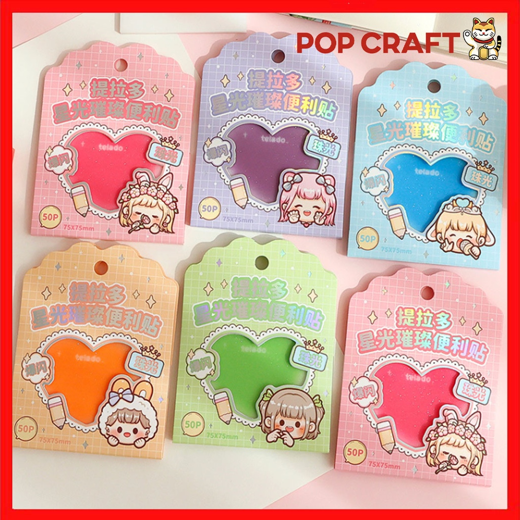 

PC Sticky Notes Transparan Motif Love Memo Notepad Warna Warni Aesthetic Catatan Mini Note TLD158