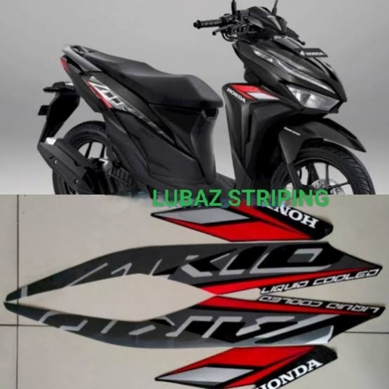 Sticker Stiker Striping Lis les decal Polet orian Standar motor Honda Vario 125 tahun 2021 hitam