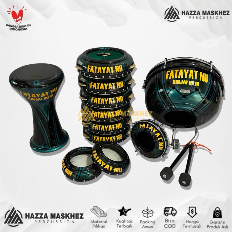 Alat Rebana Hadroh Jepara Full Set Motif Hadroh isi 6