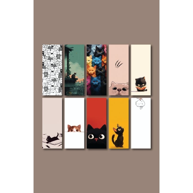 

[PER BOX ISI 33] Pembatas Buku Bookmark Estetik Lucu Tema Kucing Custom