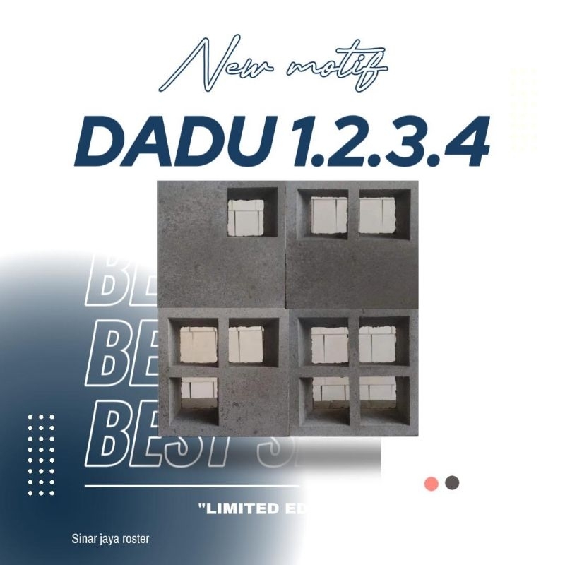 roster beton motif dadu / roster beton minimalis