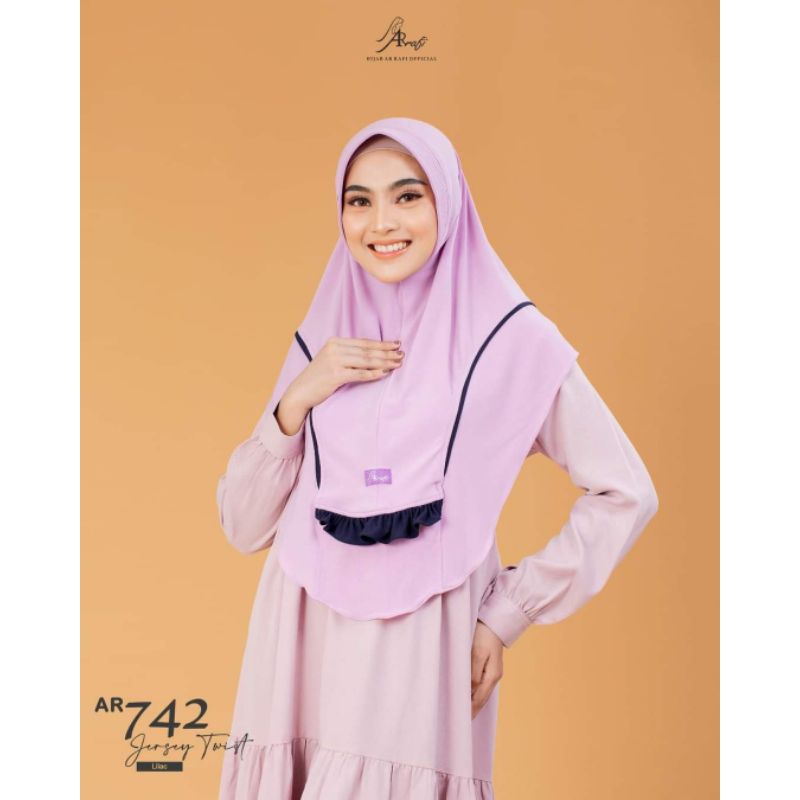 AR 742 HIJAB BERGO TERBARU ( warna Lilac )BY ARRAFI ORI