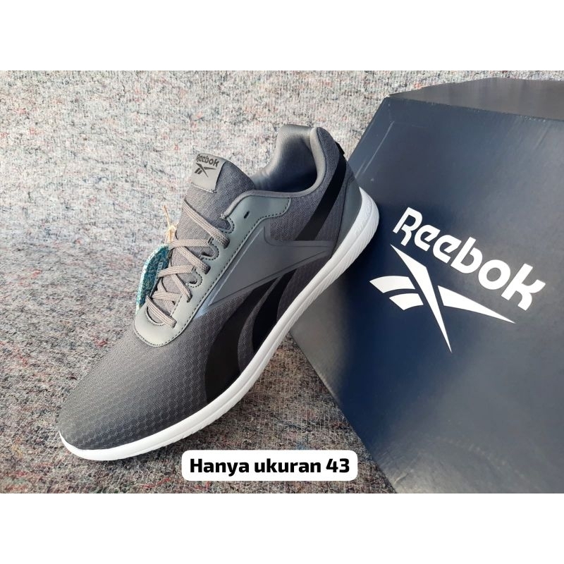 sepatu sport runing pria reebok original abu abu