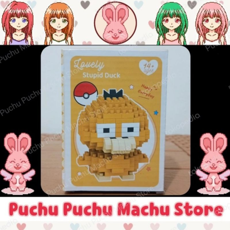 Mainan Balok Susun PSYDUCK Lovely DIY Building Block Bricks Pokemon