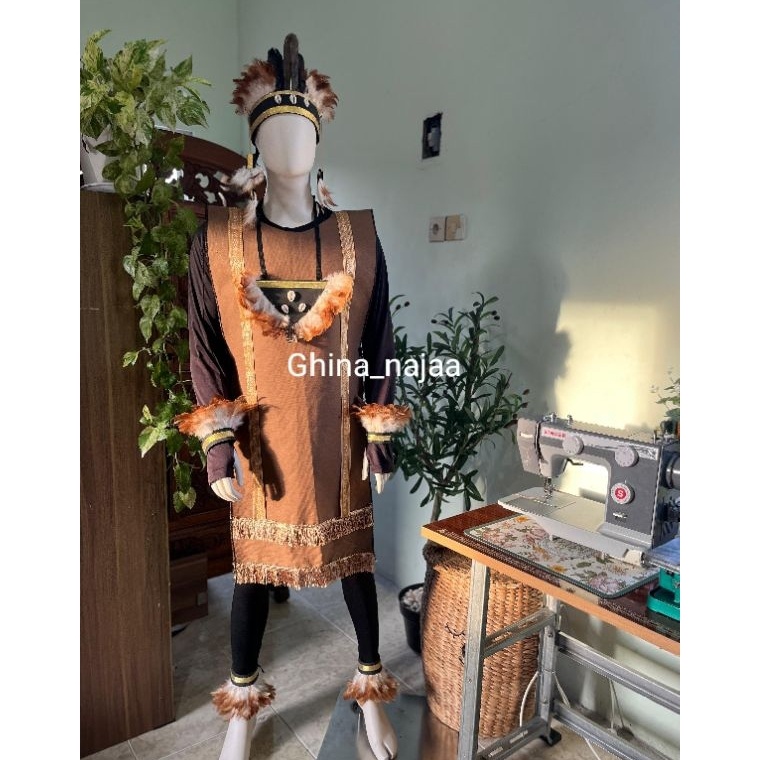 KODE A44Y Kostum DayakPapua modern DEWASA Kostum KarnavalTari TANPA MANSET  LEGGING