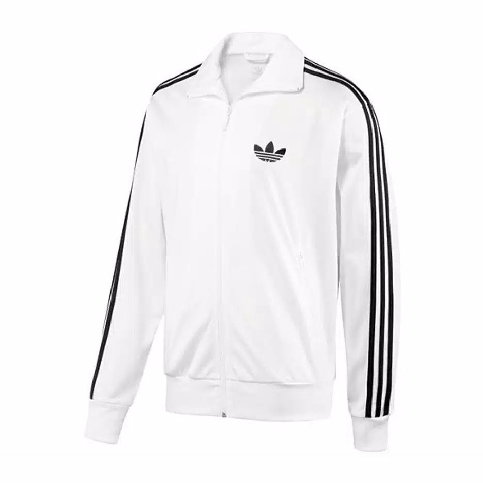 KODE P35J Jaket Adidas Tracktop Firebird pria  Putih Strep Hitam Polyster