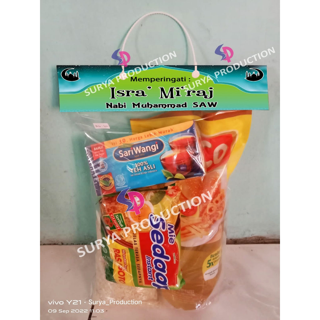 

(ISI 6) PLASTIK SNACK ISRA' MIK'ROJ / TAS BINGKISAN LABEL SNACK UKURAN BESAR