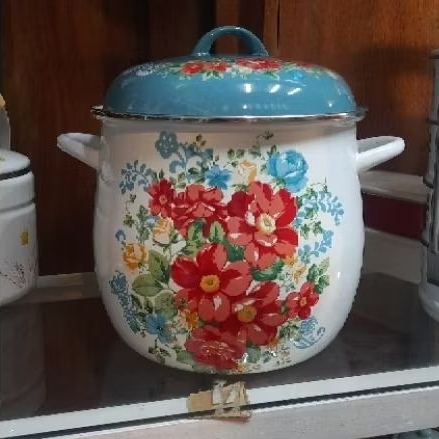 Panci Stock Pot Enamel Putih Tebal