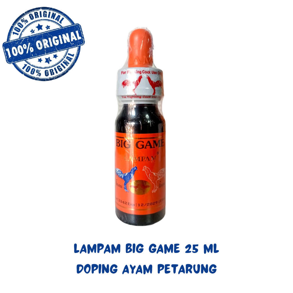 LAMPAM BIG GAME 25 ML - DOPING AYAM PETARUNG ORI IMPORT THAILAND