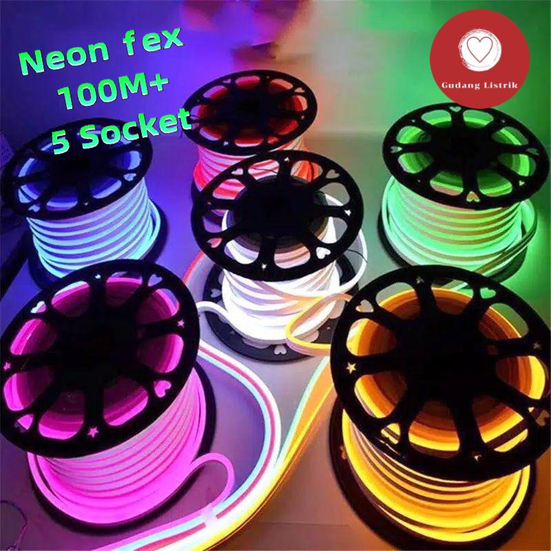 Lampu Strip Neon Flexibel 1 roll 100 Meter 220V Lampu Neon Flex LED Selang Flexible sign strip fleks