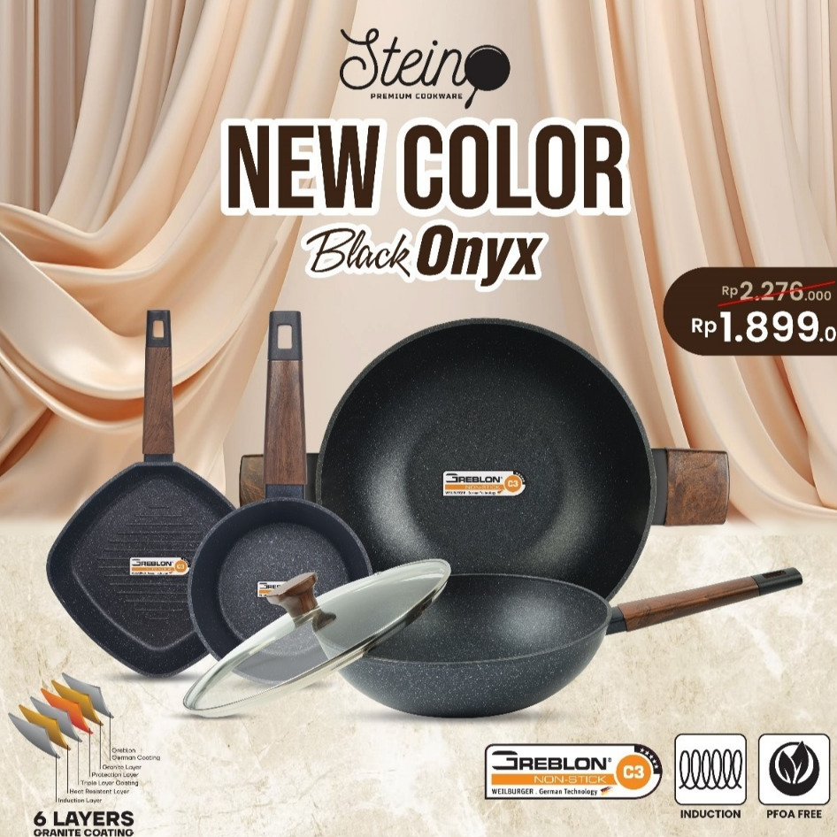 Steincookware Stein Paket Onyx 4 in 1 wok pan saucepan grill pan