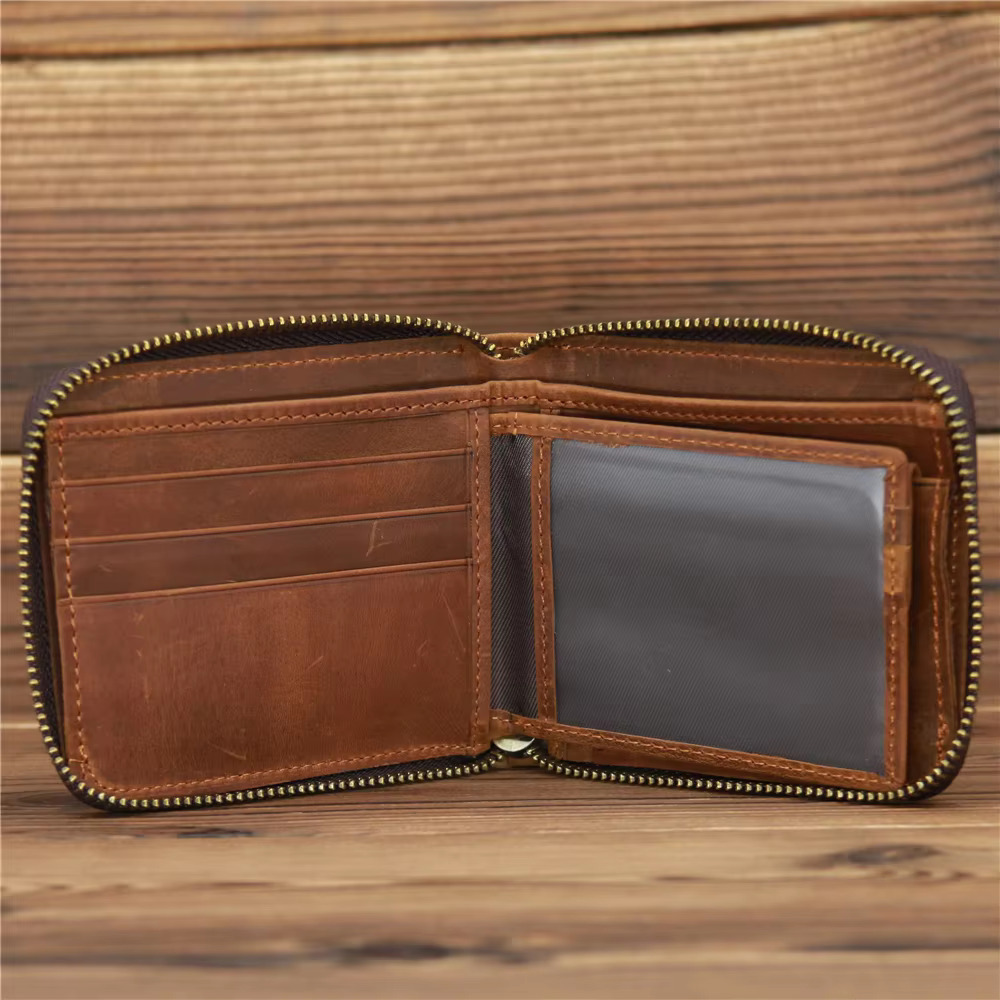 Dompet Kulit Asli Pria - Dompet Tempat Kartu Tempat Uang Koin Saku Pria