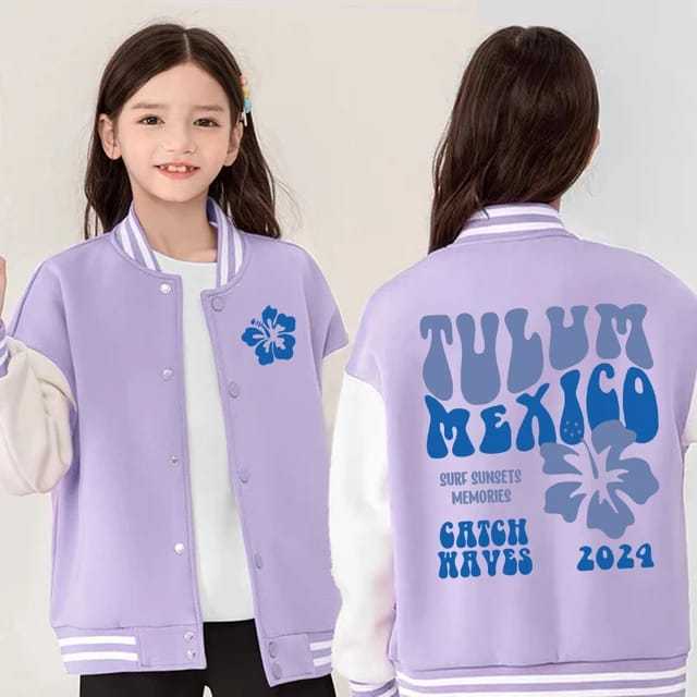 Jaket Varsity Anak Cewek Cowok Casual Model Kancing Jaket Baseball Kekinian MEXICO Baju Anak Murah M