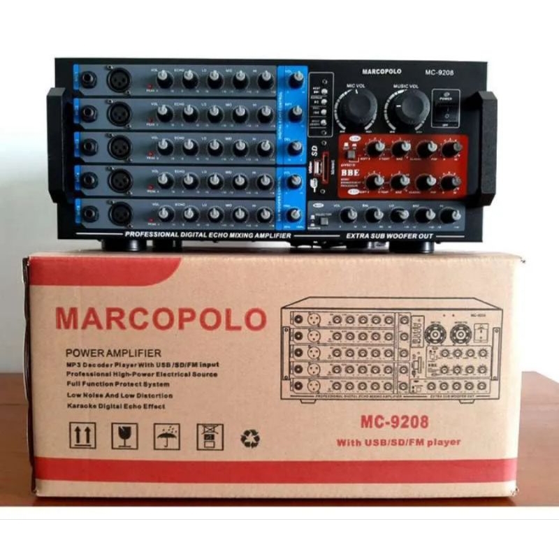 POWER MIXER 5 CHANNEL MARCOPOLO MC 9208 high power plus prosesor BBE