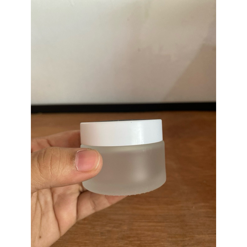 Pot Kaca Frosted 30g Tutup Putih 30 g Glass Frosted Jar